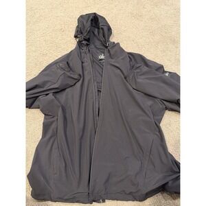 Alo Men's Performance Heavy Rain Coat Jacket Black With Hood Men's Size XL